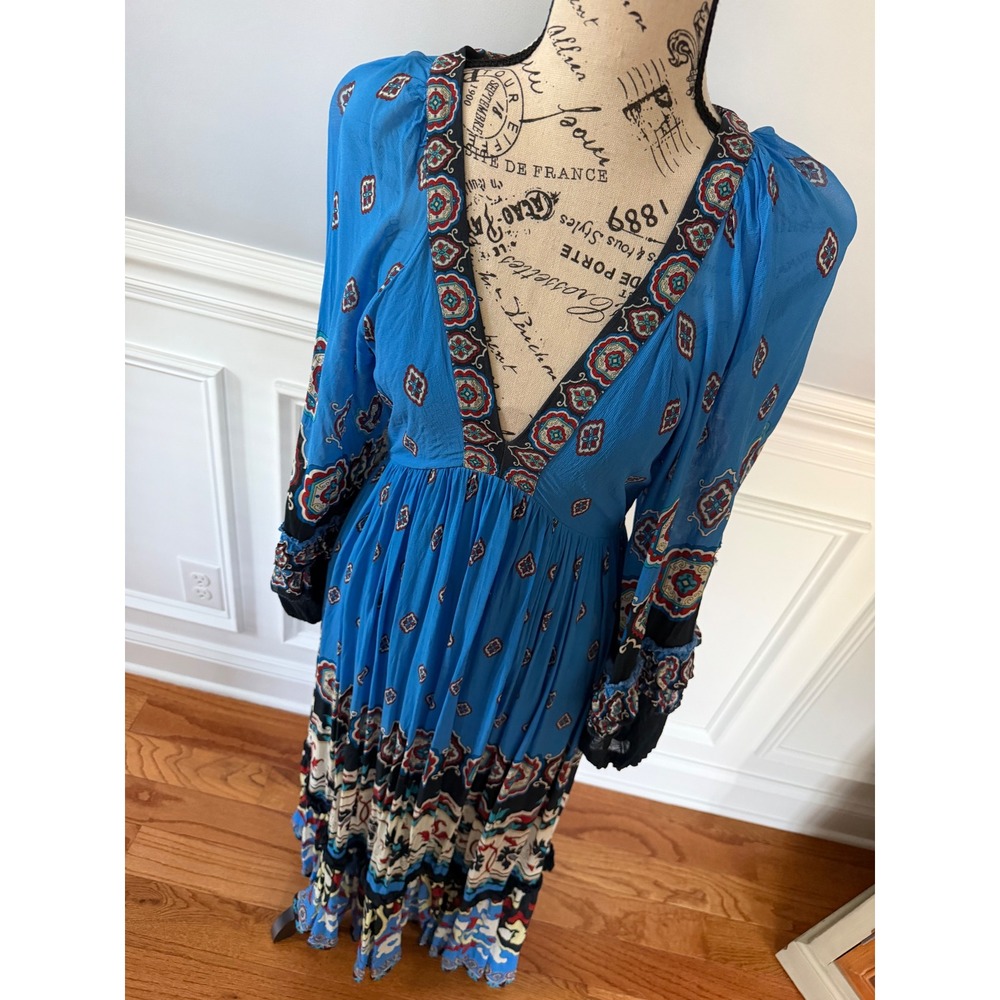 Farm Rio Anika Tiles Blue Maxi Dress - Picture 12 of 16